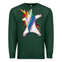 Sports Green dabbing unicorn Premium Sweatshirt - MaliasSmallBusiness