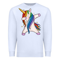 White dabbing unicorn Premium Sweatshirt - MaliasSmallBusiness