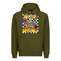 Army Green stay skeleton hand spooky Premium Hoodie - LillyAllenDesigns