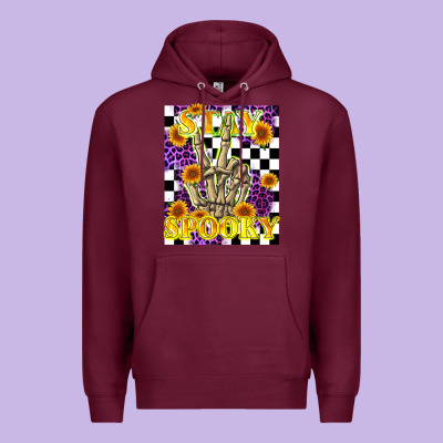 Stay Skeleton Hand Spooky Premium Hoodie Designed By Lillyallendesigns