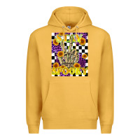 Mustard stay skeleton hand spooky Premium Hoodie - LillyAllenDesigns