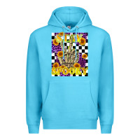Ocean Blue stay skeleton hand spooky Premium Hoodie - LillyAllenDesigns