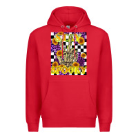 Red stay skeleton hand spooky Premium Hoodie - LillyAllenDesigns
