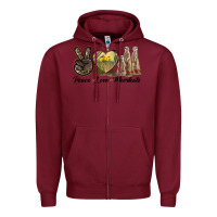 Burgundy Peace Love Meerkats Zipper Hoodie - LillyAllenDesigns