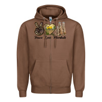 Chestnut Peace Love Meerkats Zipper Hoodie - LillyAllenDesigns