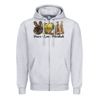 Heather Grey Peace Love Meerkats Zipper Hoodie - LillyAllenDesigns