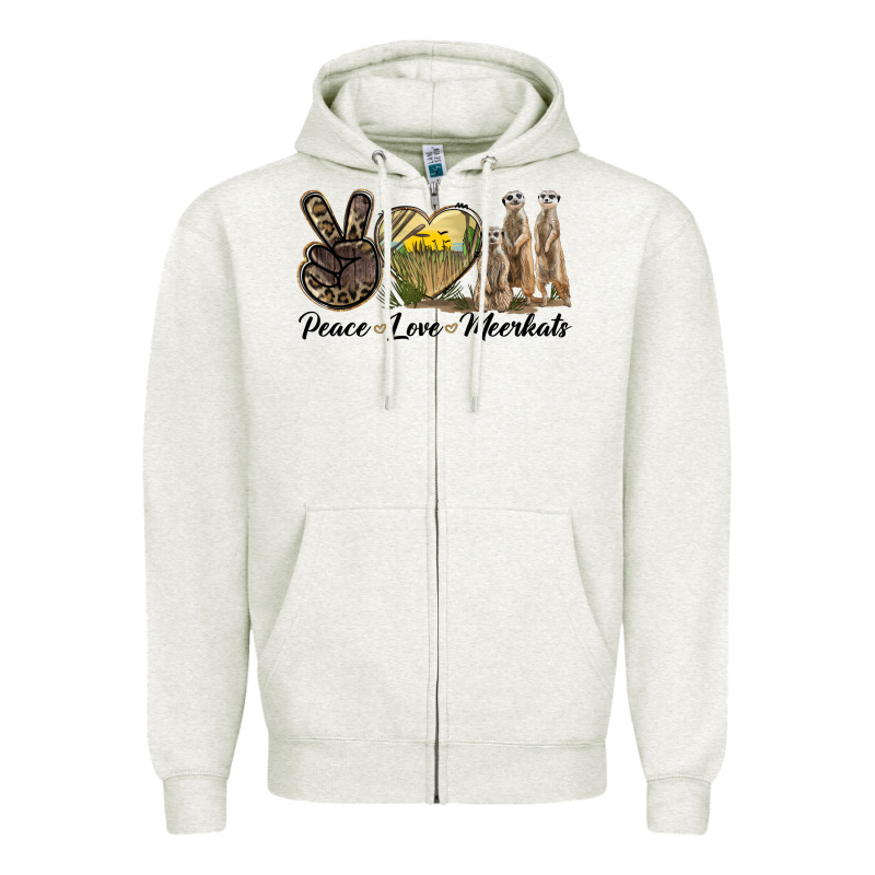 Peace Love Meerkats Zipper Hoodie by LillyAllenDesigns | Teevron