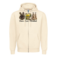 Sandshell Peace Love Meerkats Zipper Hoodie - LillyAllenDesigns