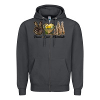 Smoke Peace Love Meerkats Zipper Hoodie - LillyAllenDesigns