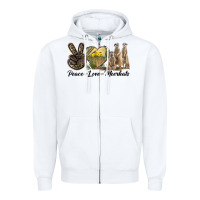 White Peace Love Meerkats Zipper Hoodie - LillyAllenDesigns