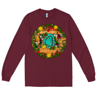 Burgundy Christmas gemstone joy ornament Long Sleeve Tee - Artiststas