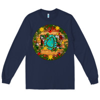 Navy Christmas gemstone joy ornament Long Sleeve Tee - Artiststas