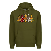 Army Green leopard christmas trees Premium Hoodie - AdoDesignShop