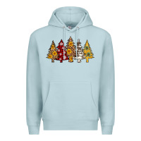 Blue Mist leopard christmas trees Premium Hoodie - AdoDesignShop