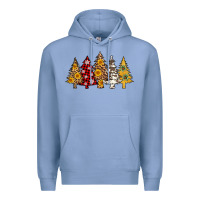 Colony Blue leopard christmas trees Premium Hoodie - AdoDesignShop