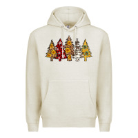 Oatmeal Heather leopard christmas trees Premium Hoodie - AdoDesignShop