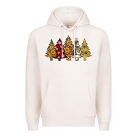 Pale Pink leopard christmas trees Premium Hoodie - AdoDesignShop