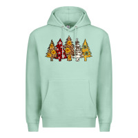 Seafoam leopard christmas trees Premium Hoodie - AdoDesignShop