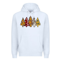 White leopard christmas trees Premium Hoodie - AdoDesignShop