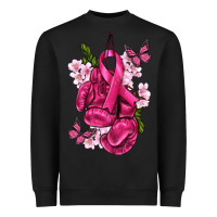 Black Cancer Boxing Gloves with Ribbon Heavyweight Sweatshirt - texasbilliewilder