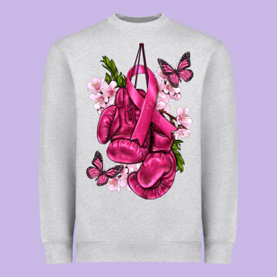 Cancer Boxing Gloves With Ribbon Heavyweight Sweatshirt Designed By Texasbilliewilder