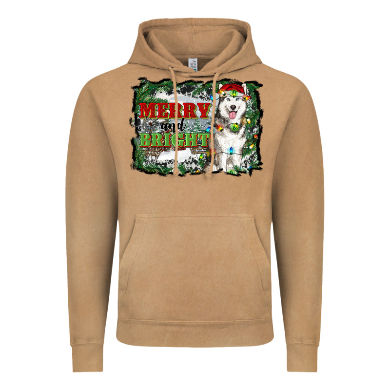 Merry And Bright Husky Farm  Background Vintage Hoodie by RanaPortraitStore | Teevron
