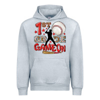 Heather Grey back to school 1st baseball game on Urban Hoodie - NancyCooperArtShop