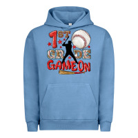 Pigment Pebble Blue back to school 1st baseball game on Urban Hoodie - NancyCooperArtShop