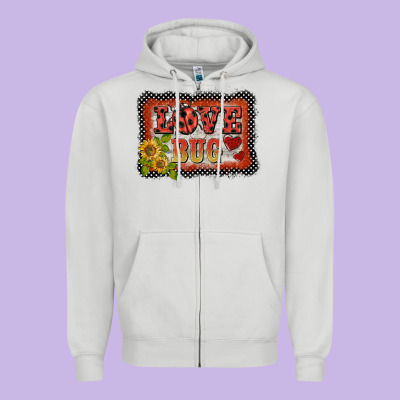 Ladybug  Love Bug Backround Zipper Hoodie Designed By Barkaloodesign