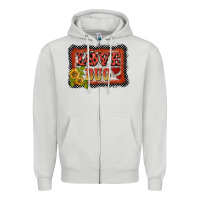 Dove Grey ladybug  love bug backround Zipper Hoodie - BarkalooDesign