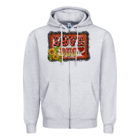 Heather Grey ladybug  love bug backround Zipper Hoodie - BarkalooDesign