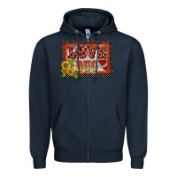 Navy ladybug  love bug backround Zipper Hoodie - BarkalooDesign