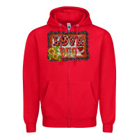 Red ladybug  love bug backround Zipper Hoodie - BarkalooDesign