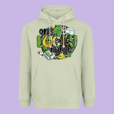 One Lucky Nurse Heavyweight Hoodie Designed By Maliassmallbusiness