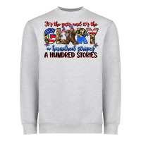 Heather Grey it's the guts and it's the glory a hundred stripes Heavyweight Sweatshirt - Zillion Design Studio