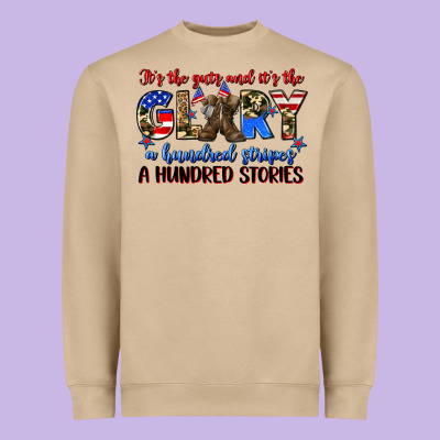 It's The Guts And It's The Glory A Hundred Stripes Heavyweight Sweatshirt Designed By Zillion Design Studio