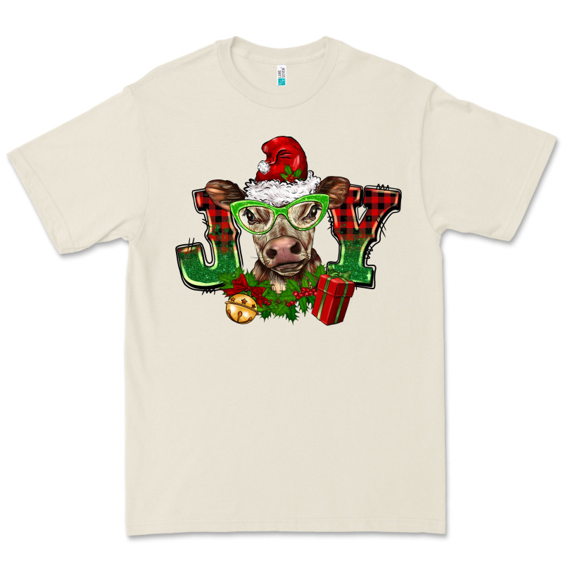 Christmas Joy Cow Premium Tee by BarkalooDesign | Teevron