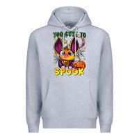 Heather Grey too cute to spook Premium Hoodie - LillyAllenDesigns
