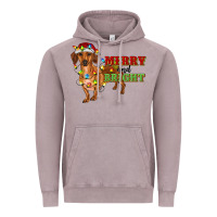 Vintage Zinc merry and bright dachshund Vintage Hoodie - RanaPortraitStore