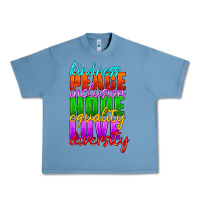Pebble Blue kindness peace inclusion hope equality love diversity Urban Heavy Tee - HRA Design Shop