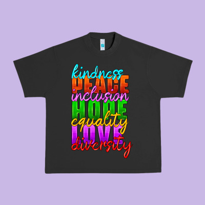 Kindness Peace Inclusion Hope Equality Love Diversity Urban Heavy Tee Designed By Hra Design Shop
