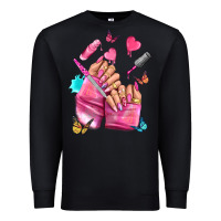 Black pink nail art hand Premium Sweatshirt - NancyCooperArtShop