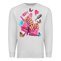 Dove Grey pink nail art hand Premium Sweatshirt - NancyCooperArtShop