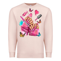 Pale Pink pink nail art hand Premium Sweatshirt - NancyCooperArtShop