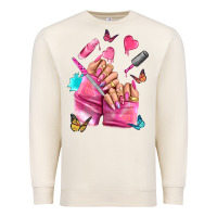 Sandshell pink nail art hand Premium Sweatshirt - NancyCooperArtShop