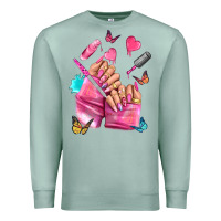 Seafoam pink nail art hand Premium Sweatshirt - NancyCooperArtShop