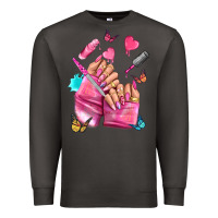 Smoke pink nail art hand Premium Sweatshirt - NancyCooperArtShop