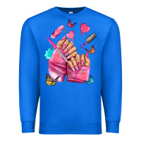 True Royal pink nail art hand Premium Sweatshirt - NancyCooperArtShop