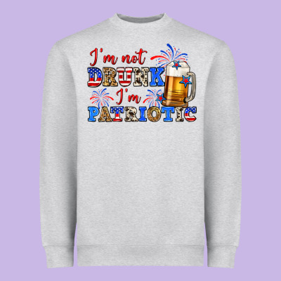 I'm Not Drunk I'm Patriotic Zillion Heavyweight Sweatshirt Designed By Zillion Design Studio