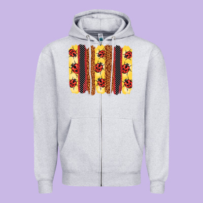 Ladybug  Brushstrokes Zipper Hoodie Designed By Barkaloodesign